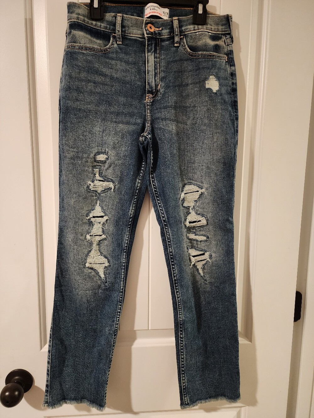 abercrombie kids Distressed Blue Skinny Jeans
